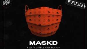 Free Front view Face Mask Mockup PSD
