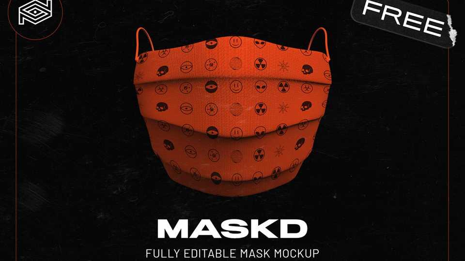 Free Front view Face Mask Mockup PSD
