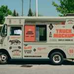 Free Front View Food Truck Mockup