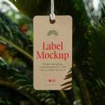 Free Front View Hanging Label Mockup