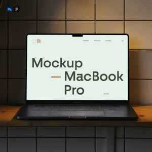 Free Front View MacBook 16 Pro Mockup