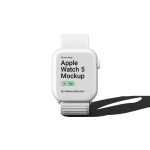 Free Front View of Clay Apple Watch Pro Mockup