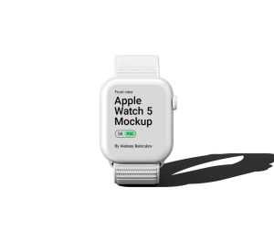 Free Front View of Clay Apple Watch Pro Mockup