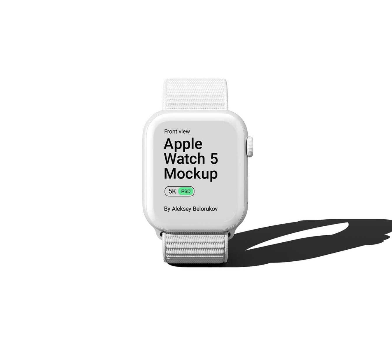 Free Front View of Clay Apple Watch Pro Mockup