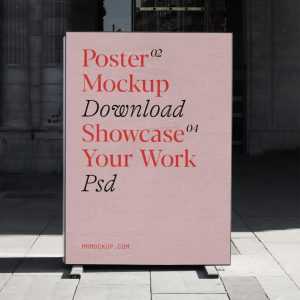 Free Front View Poster Mockup