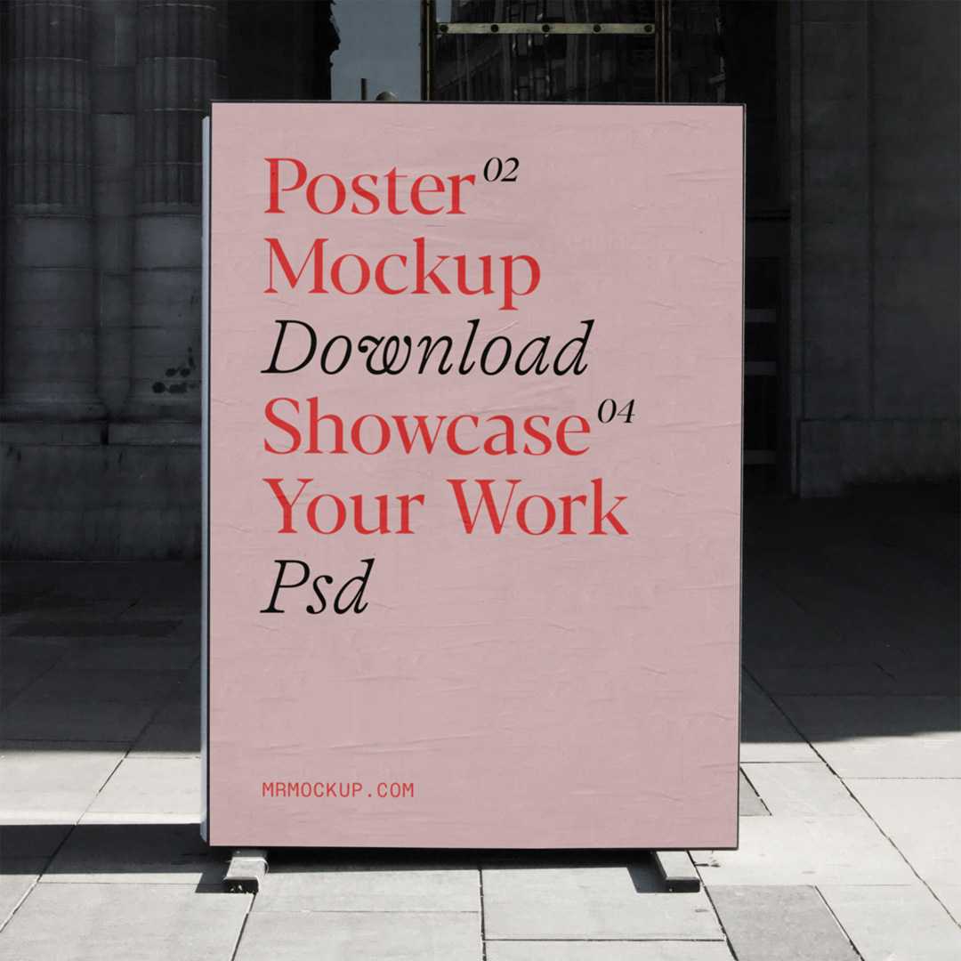Free Front View Poster Mockup