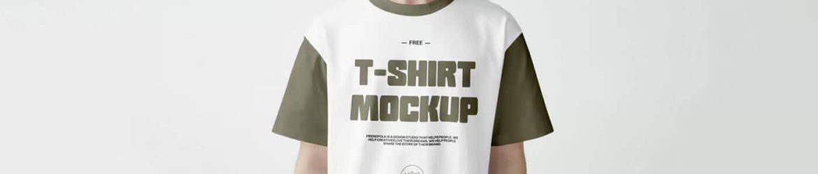 Free Front View Short Sleeves T-Shirt Mockup PSD