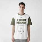 Free Front View Short Sleeves T-Shirt Mockup PSD