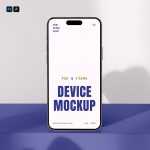 Free Front View Standing iPhone 16 Pro Mockup