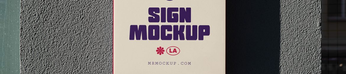 Free Front View Street Sign Mockup