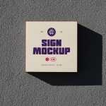 Free Front View Street Sign Mockup