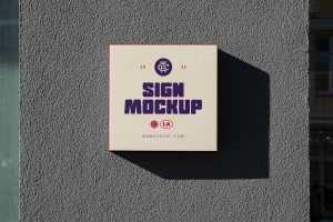 Free Front View Street Sign Mockup