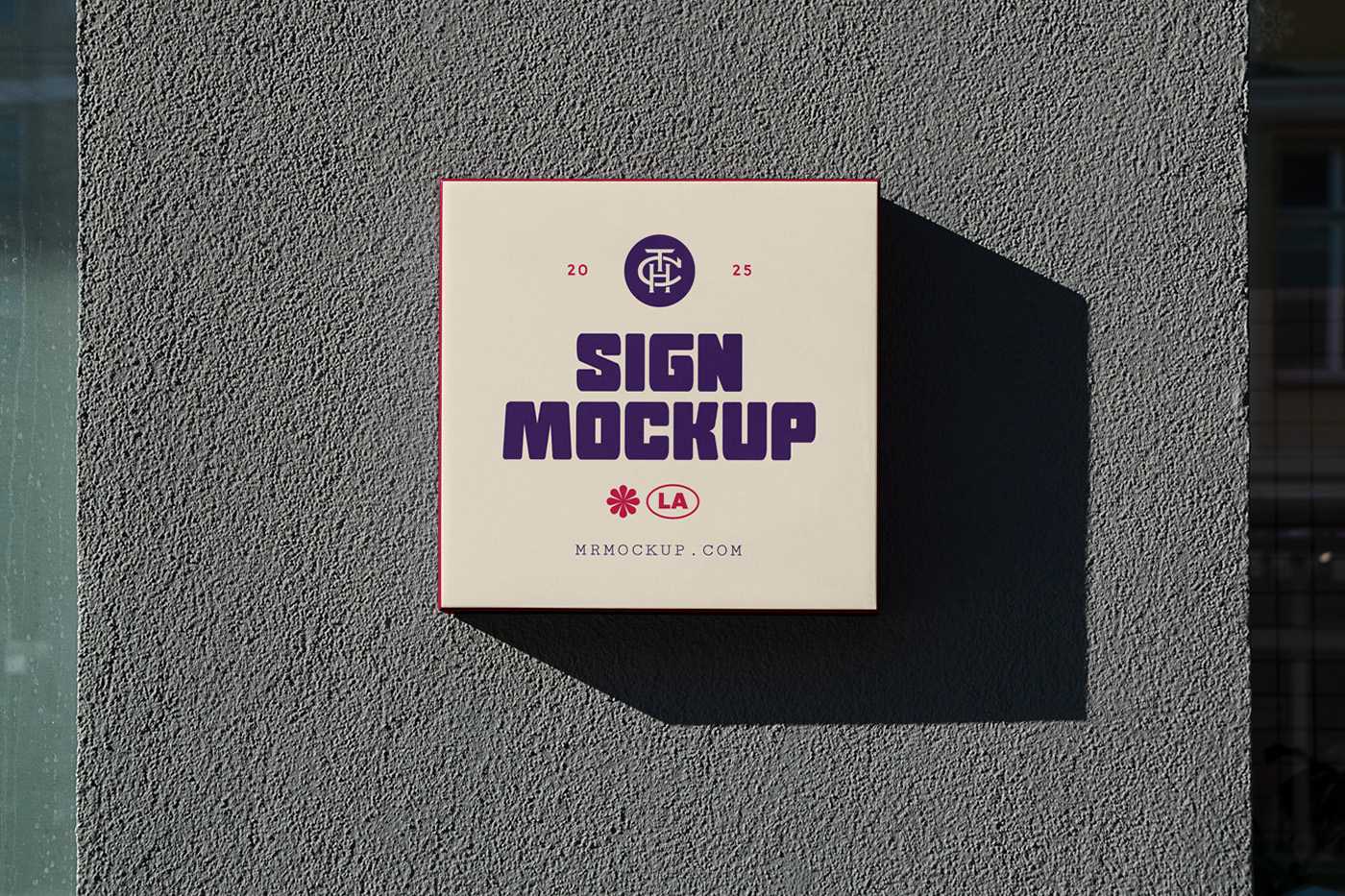 Free Front View Street Sign Mockup