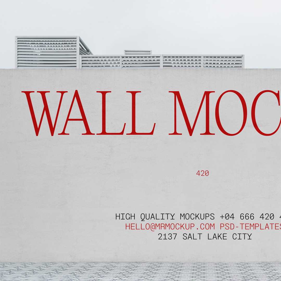 Free Front View Wall Mockup