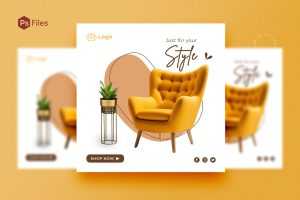 Free Furniture Instagram Post Design Template PSD