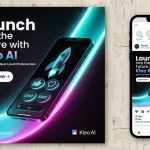 Free Futuristic Kleo AI App Promotion Social Media PSD Template