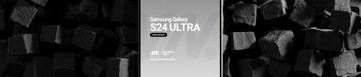 Free Galaxy S24 Ultra Mockup On Cube Stones