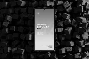 Free Galaxy S24 Ultra Mockup On Cube Stones