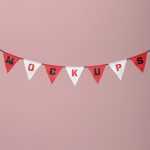 Free Garland Flag Mockup
