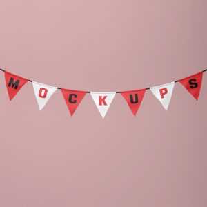Free Garland Flag Mockup
