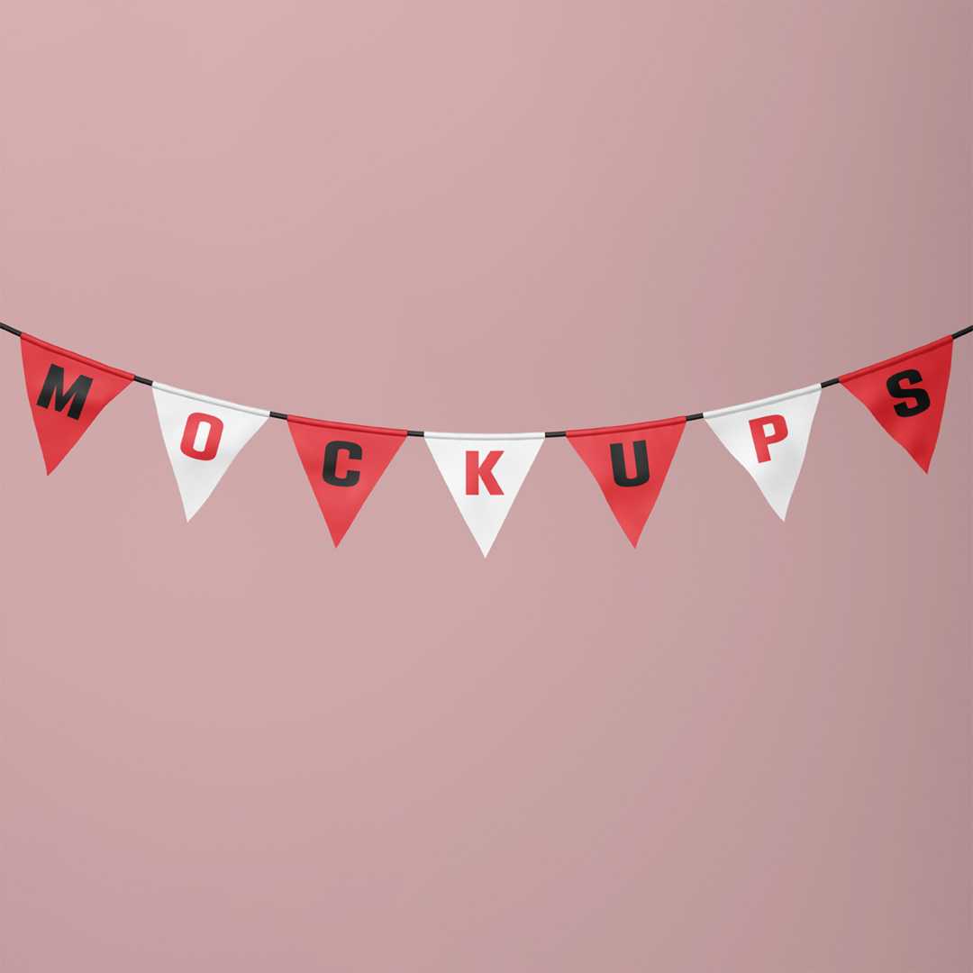 Free Garland Flag Mockup