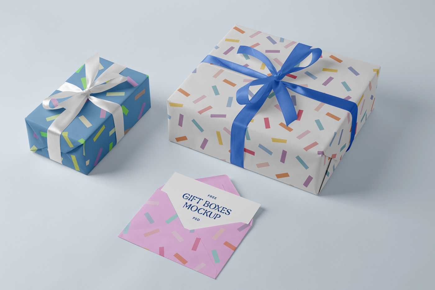 Free Gift Box PSD Mockup
