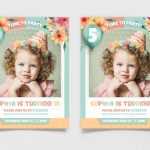 Free Girls Birthday Invite PSD Template