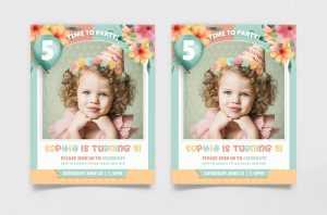 Free Girls Birthday Invite PSD Template