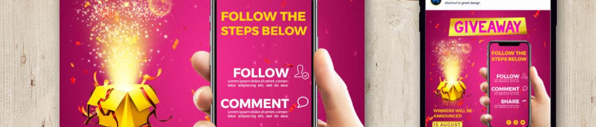Free Giveaway Rule Social Media Banner Post Design PSD