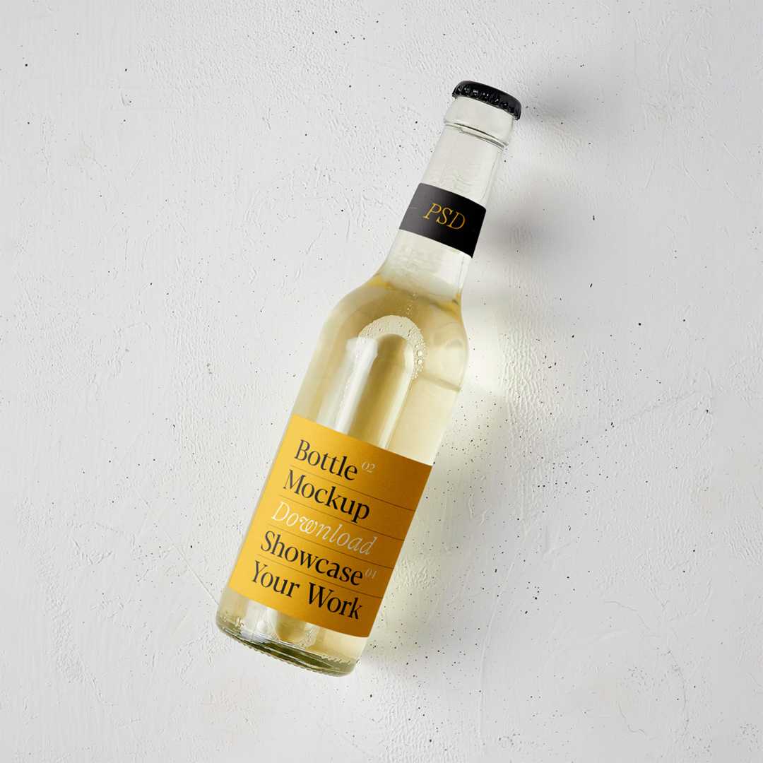 Free Glass Beer Bottle Mockup