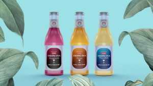 Free Glass Bottle Mockup for Juice or Drinks