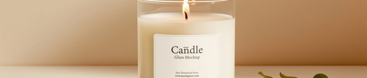 Free Glass Candle Mockup