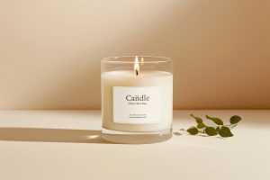 Free Glass Candle Mockup