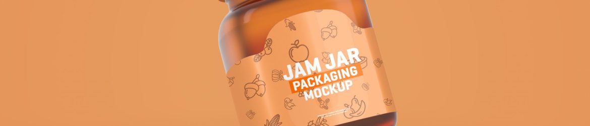 Free Glass Jam Jar Packaging Mockup