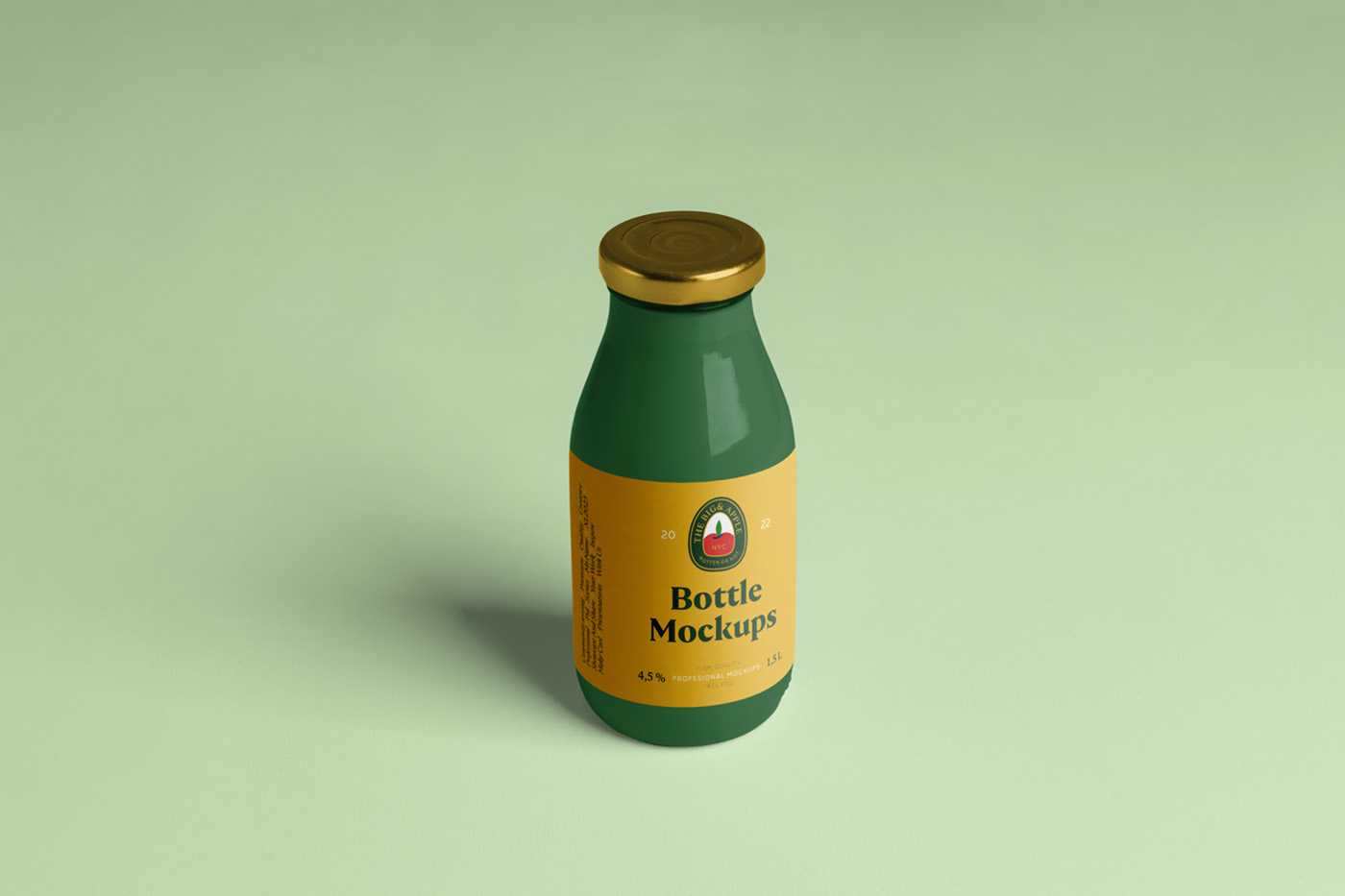 Free Glass Juice Bottle Mockup