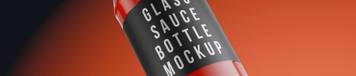 Free Glass Tomato Sauce Bottle Mockup PSD