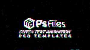 Free Glitch Text Animation Effect PSD Template