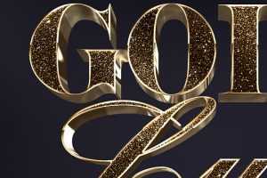 Free Glitter Gold 3D Text Effect Vol.1