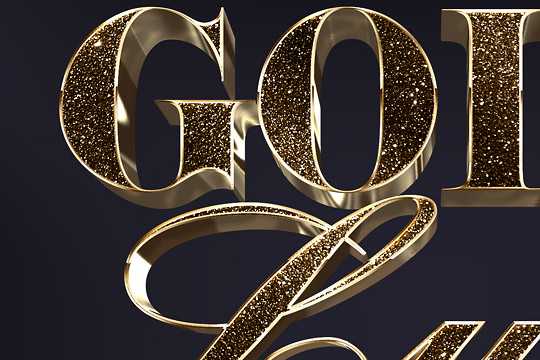 Free Glitter Gold 3D Text Effect Vol.1
