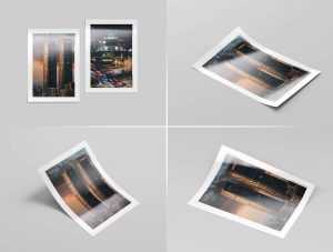 Free Glossy A4 Paper Mockups PSD set