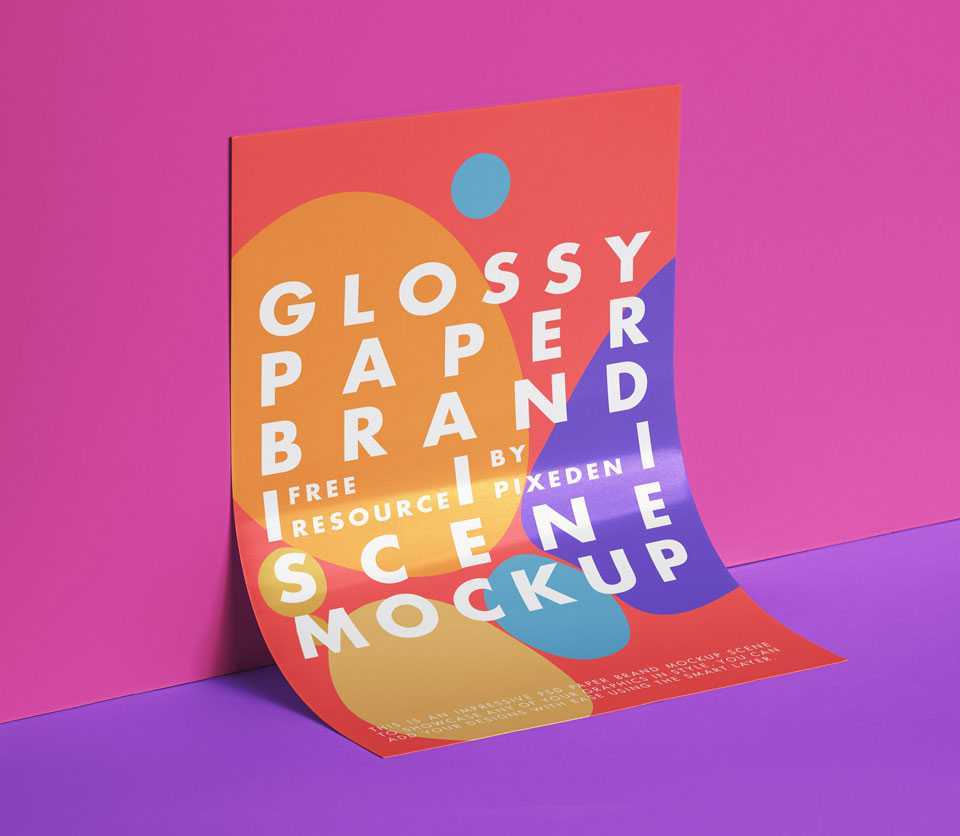 Free Glossy Paper Flyer Mockup PSD