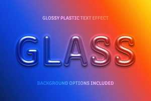 Free Glossy Plastic Text Effect PSD