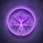 Free Glowing Violet Neon Sign Logo Mockup PSD