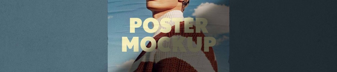 Free Glued Poster Mockup with Shadow Overlay PSD
