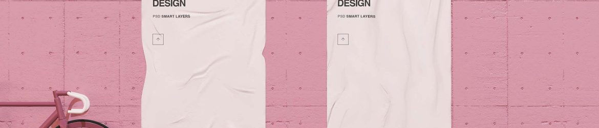 Free Glued Street Poster Mockup PSD