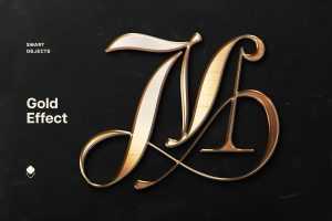 Free Gold Metal Logo Text Effect Mockup PSD