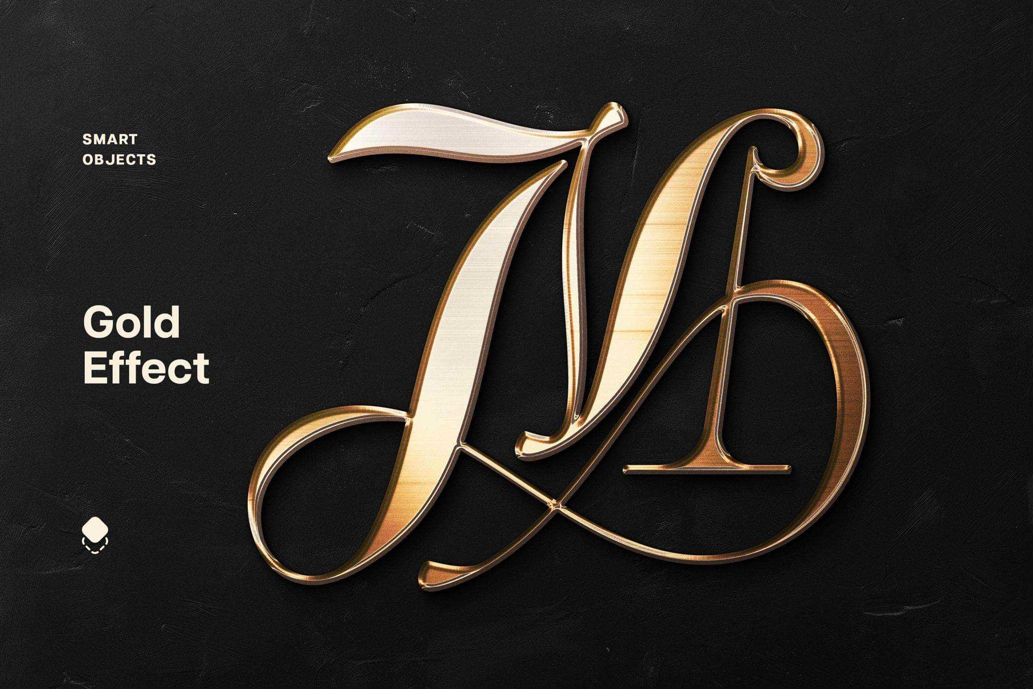 Free Gold Metal Logo Text Effect Mockup PSD