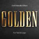 Free Gold Metallic Text And Logo Effect PSD