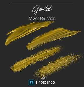 Free Gold Mixer Brushes For Photoshop