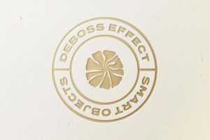 Free Gold Pressed Logo Mockup PSD